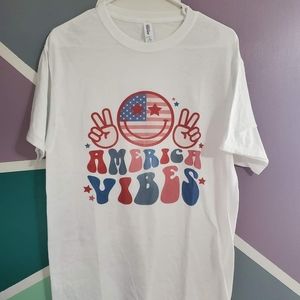 Red white blue American vibes shirt